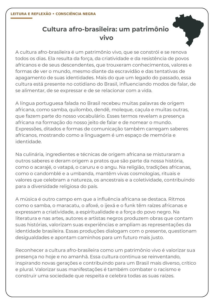 textos sobre consciencia negra do ensino médio educação infantil página 6